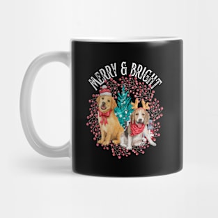 Christmas Beagle and Golden Retriever Mug